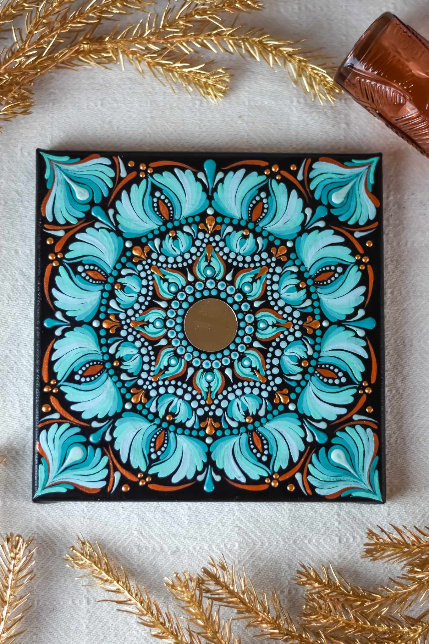 toile bleu mandala
