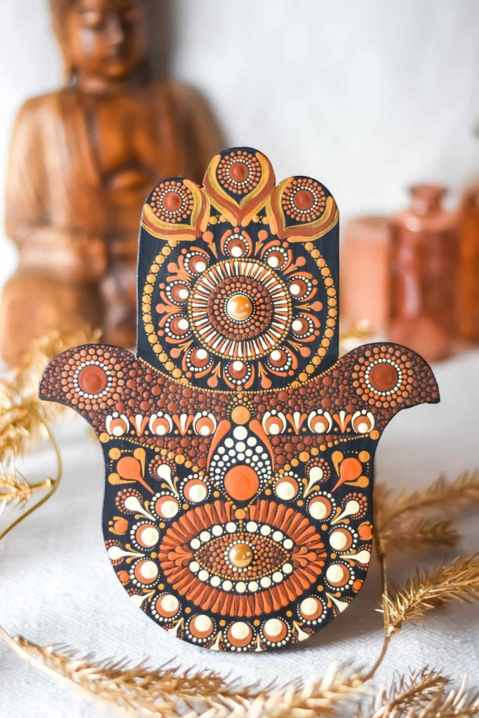 hamsa sacré hamsa bois et peint