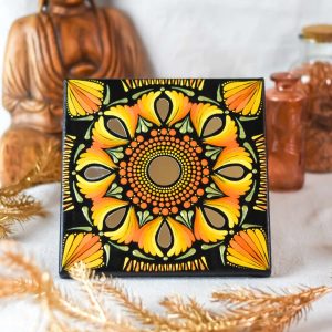 toile mandala jaune
