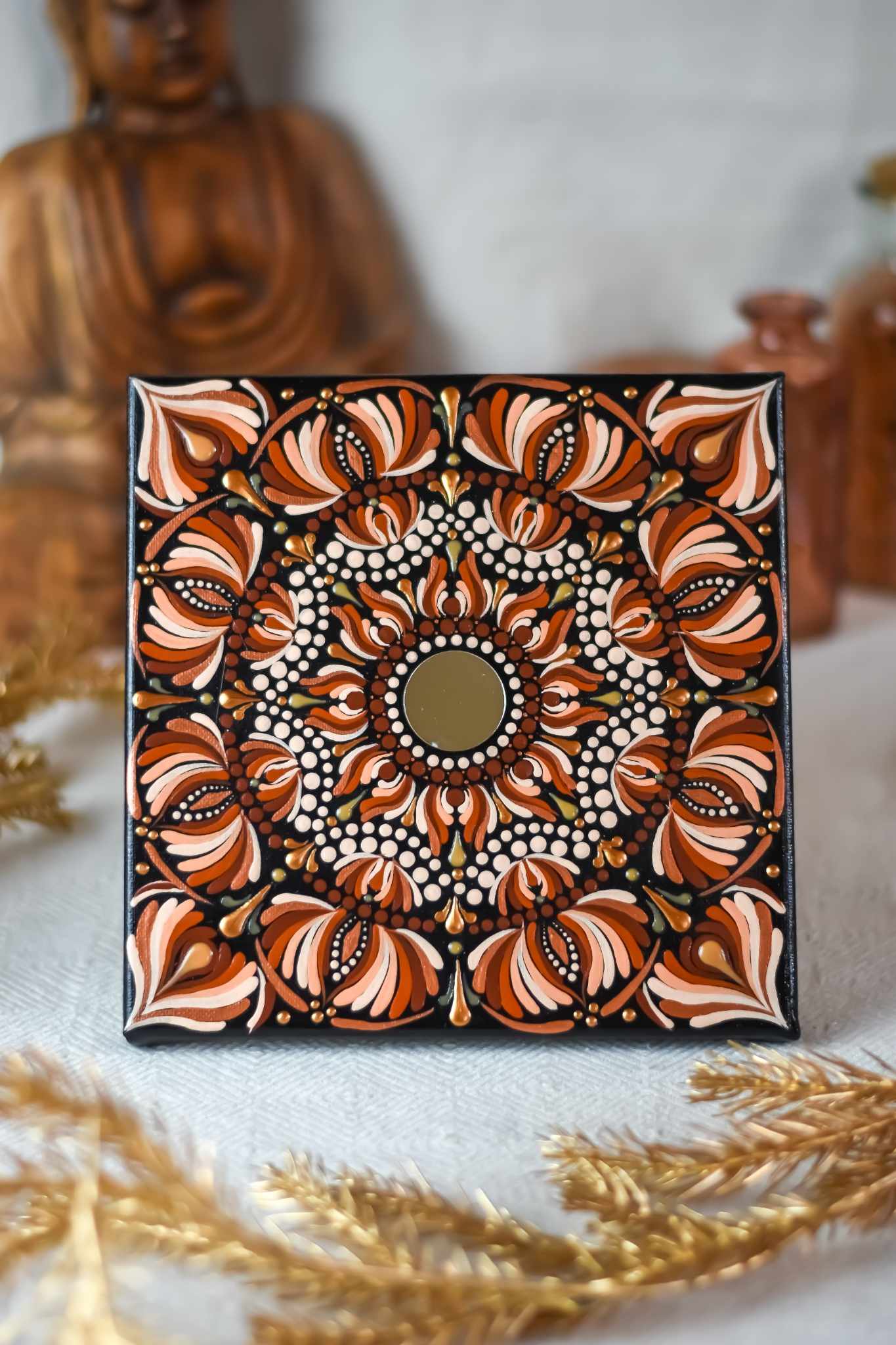 toile marron mandala