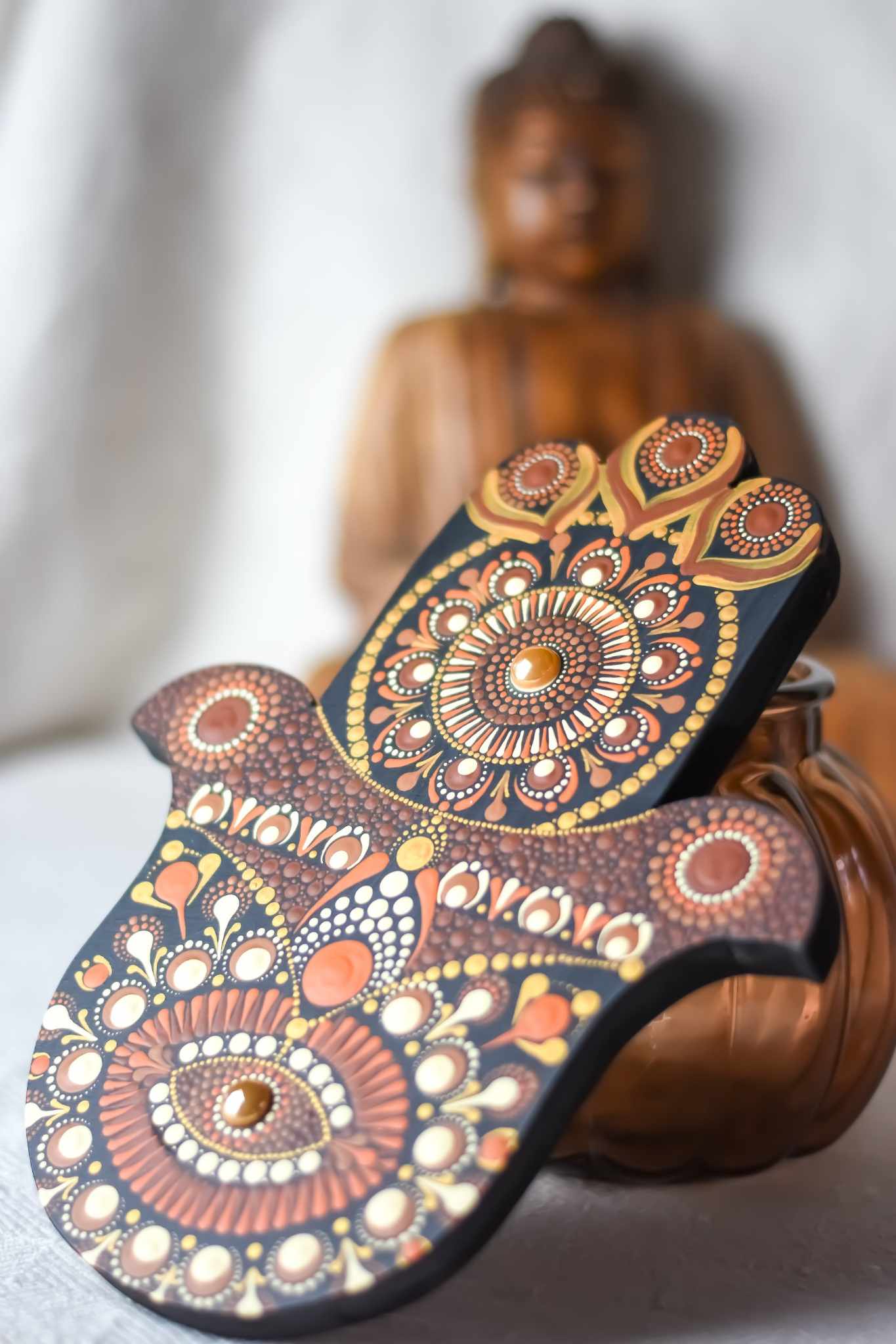 Hamsa bois et peint