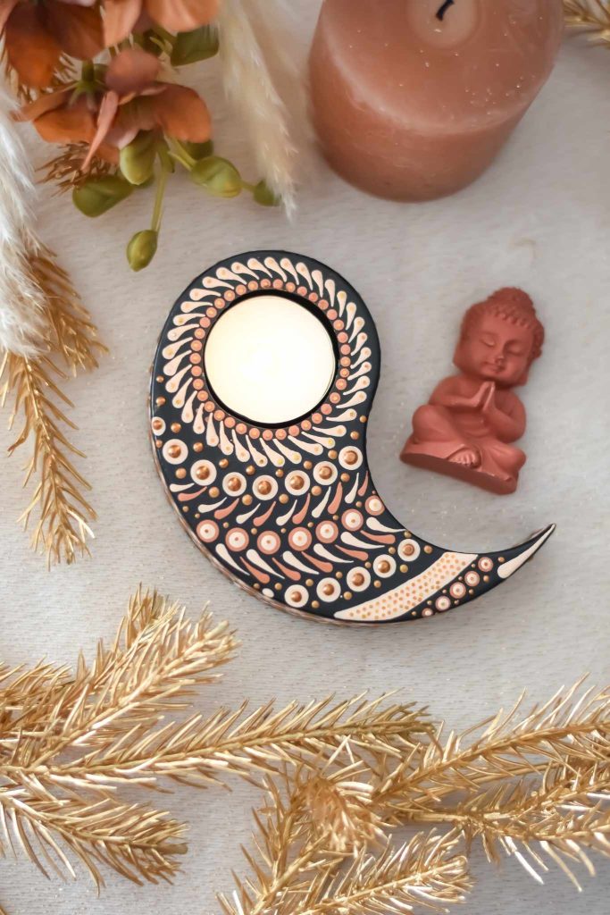 bougeoir sacré bougeoir yin yang mandala