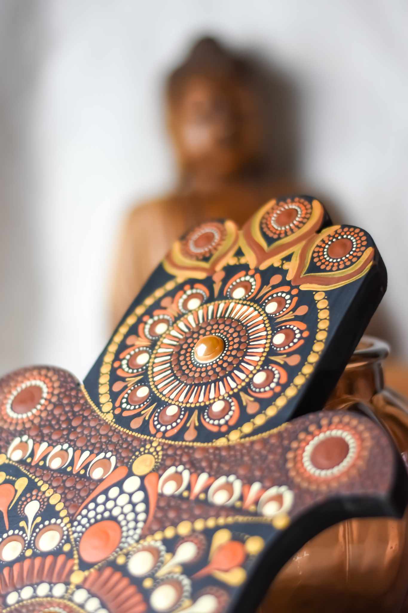 Hamsa bois et peint