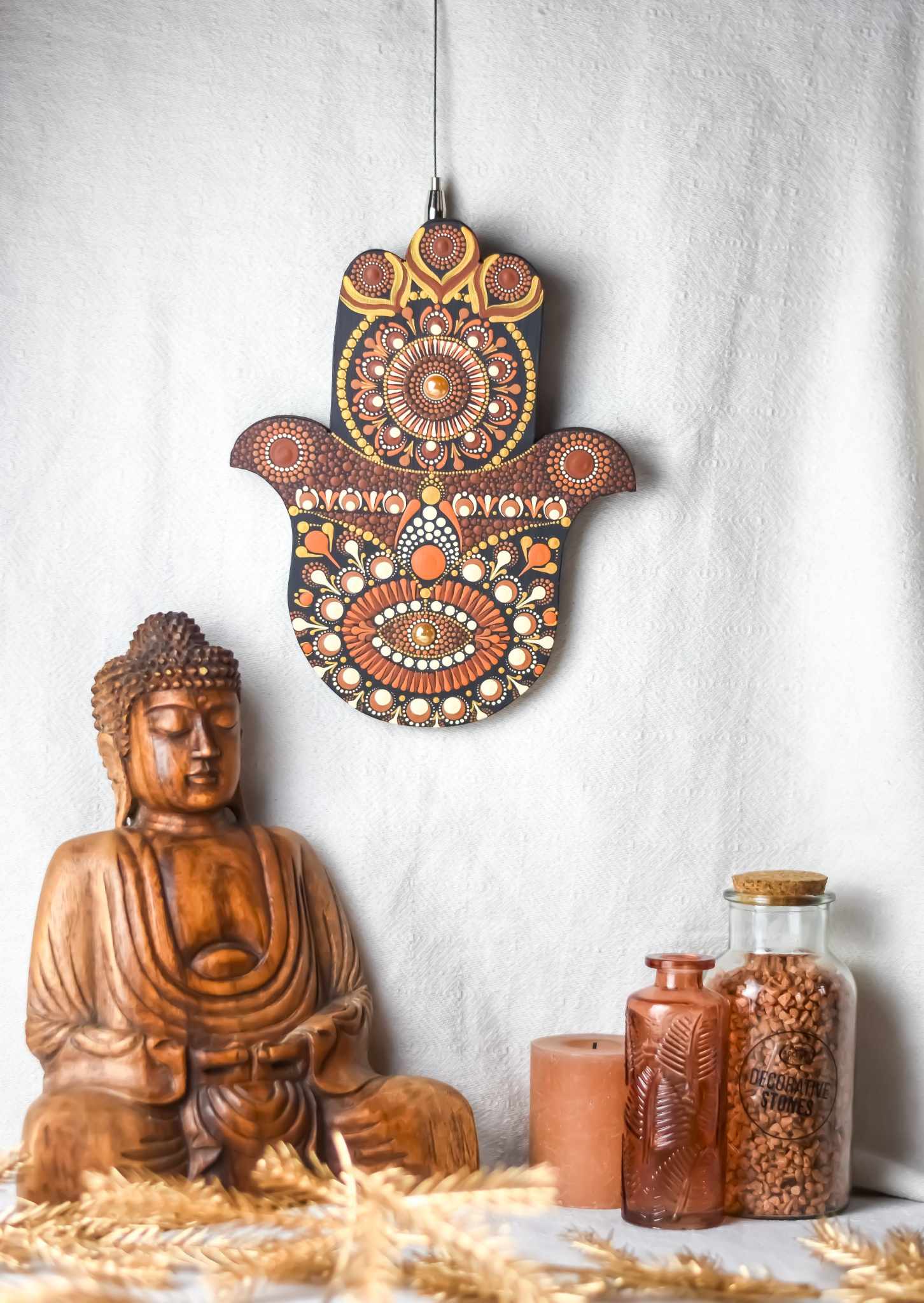 Hamsa bois et peint