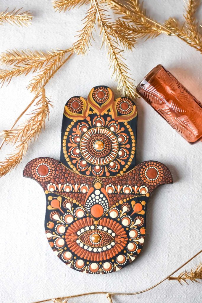 Hamsa sacré Hamsa bois et peint