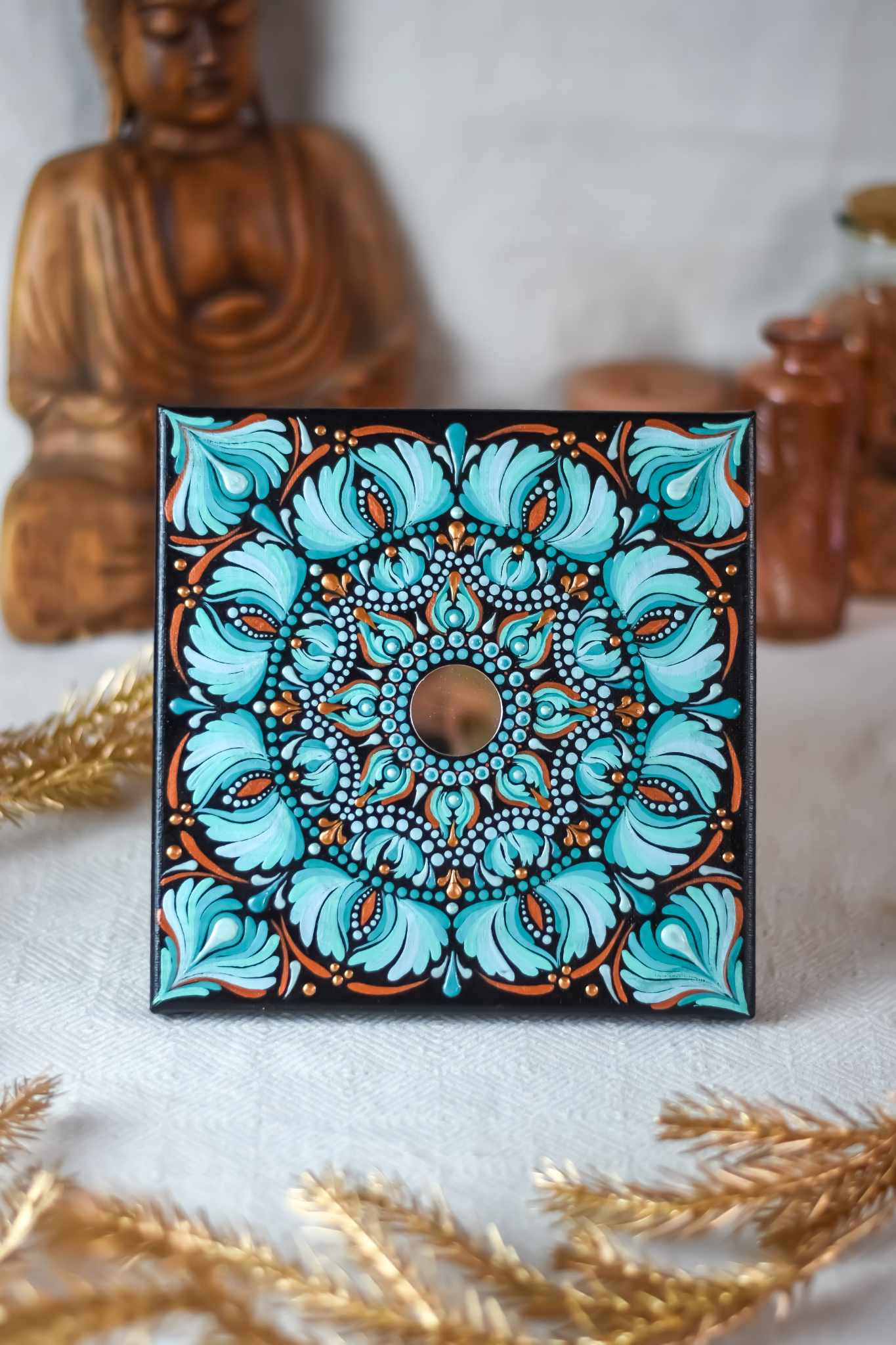 toile bleu mandala